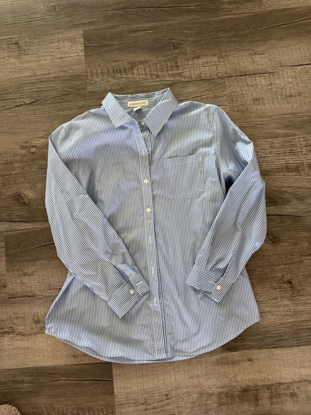 Cold water Creek Blue Stripe Mens Dress Shirt PM